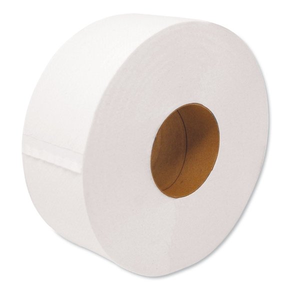 GEN JRT Jumbo Toilet Paper, Septic Safe, 2-Ply, White, 3.3" x 500 ft, 12/Carton - Picture 2 of 2
